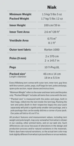 Hilleberg Niak Trekkerstent -De Kampeerplek 2309400 0787421358100 2