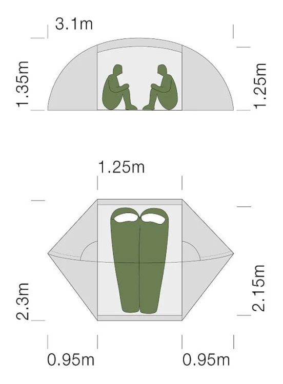 Exped Orion II Green Trekkerstent 5 Exped Orion II Green Trekkerstent - Afbeelding 3