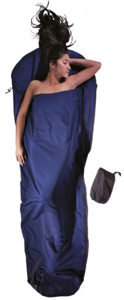 Cocoon Microcfleece Mummyliner, Dark Petrol, Left Lakenzak -De Kampeerplek 3639183 799696105068 2