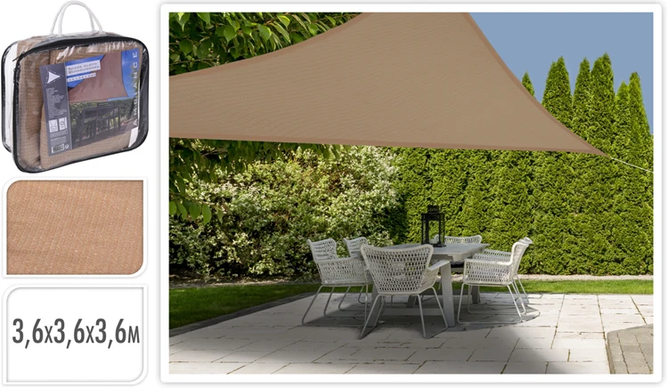 Soellaart Schaduwdoek Driehoek Zand 3 Soellaart Schaduwdoek Driehoek Zand