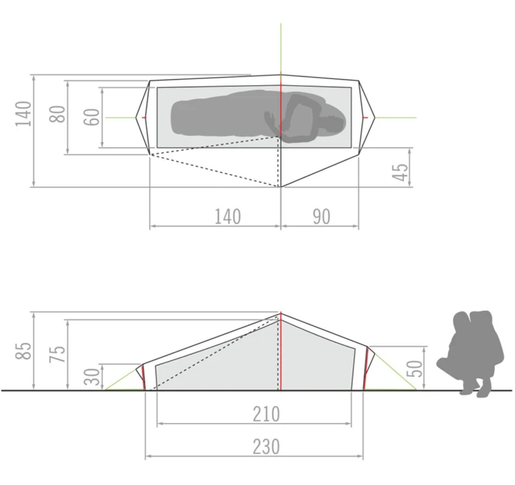 Vaude Lizard Gul 1P Trekkerstent Showmodel 4 Vaude Lizard Gul 1P Trekkerstent Showmodel - Afbeelding 2