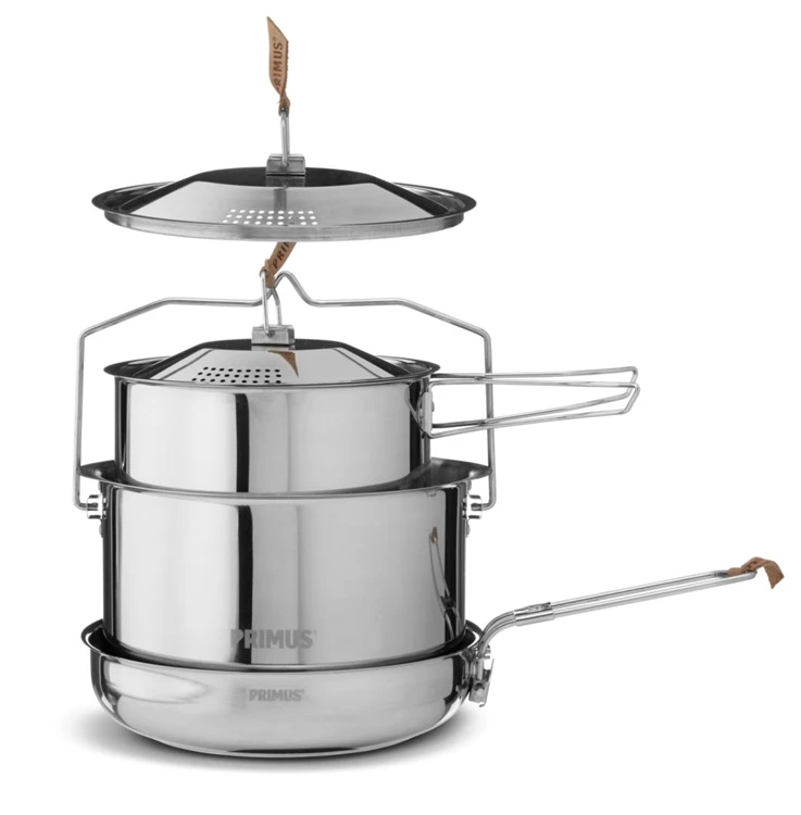 Primus Campfire Cookset S.S. Larges.S. 21Cm Pan & 1.8+3L Pot Pan 3 Primus Campfire Cookset S.S. Larges.S. 21Cm Pan & 1.8+3L Pot Pan