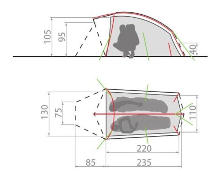 Vaude Taurus Ul 2P Trekkerstent 4 Vaude Taurus Ul 2P Trekkerstent - Afbeelding 2