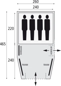 Safarica Blackhawk 260 Familietent 13 Safarica Blackhawk 260 Familietent -De Kampeerplek 7744260 8717437043549 5